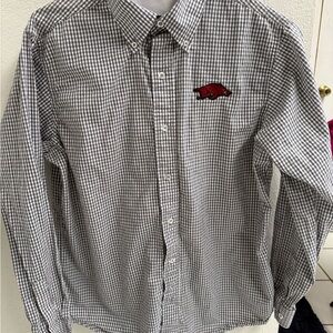 Arkansas Razorback Russell Athletic Checkered Button Down Shirt